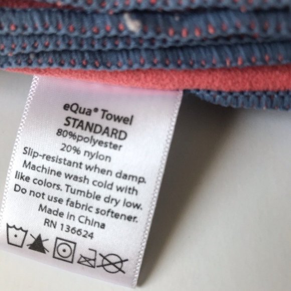 eQua camping towel quick dry yoga mat pink gray standard size large 24.5 x 72 - Picture 2 of 6